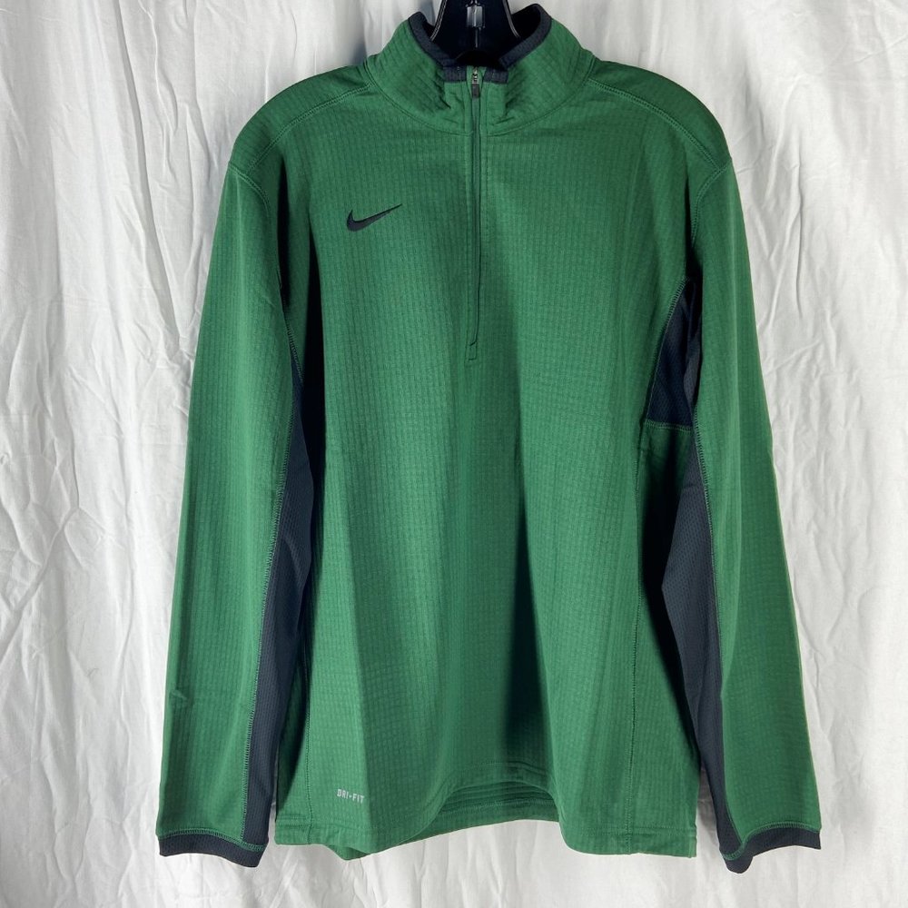 Nike Mens Green Dri Fit 3/4 Zip Basketball Training Jacket Size XXL